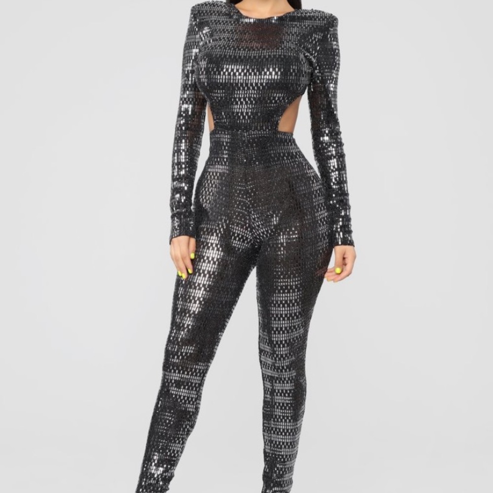 Prime Time Metallic Jumpsuit
